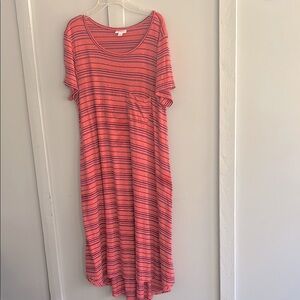 Lularoe Red Striped Carly Dress